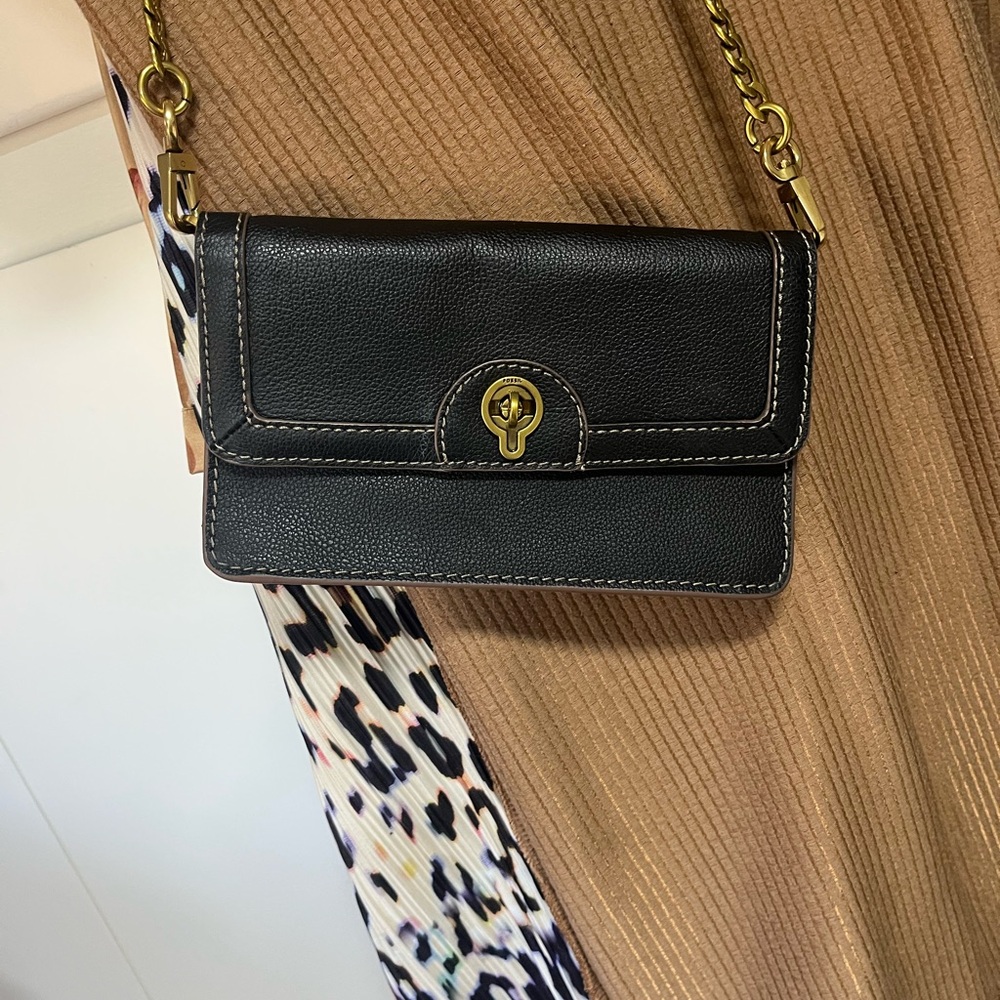 Black Leather Crossbody Bag